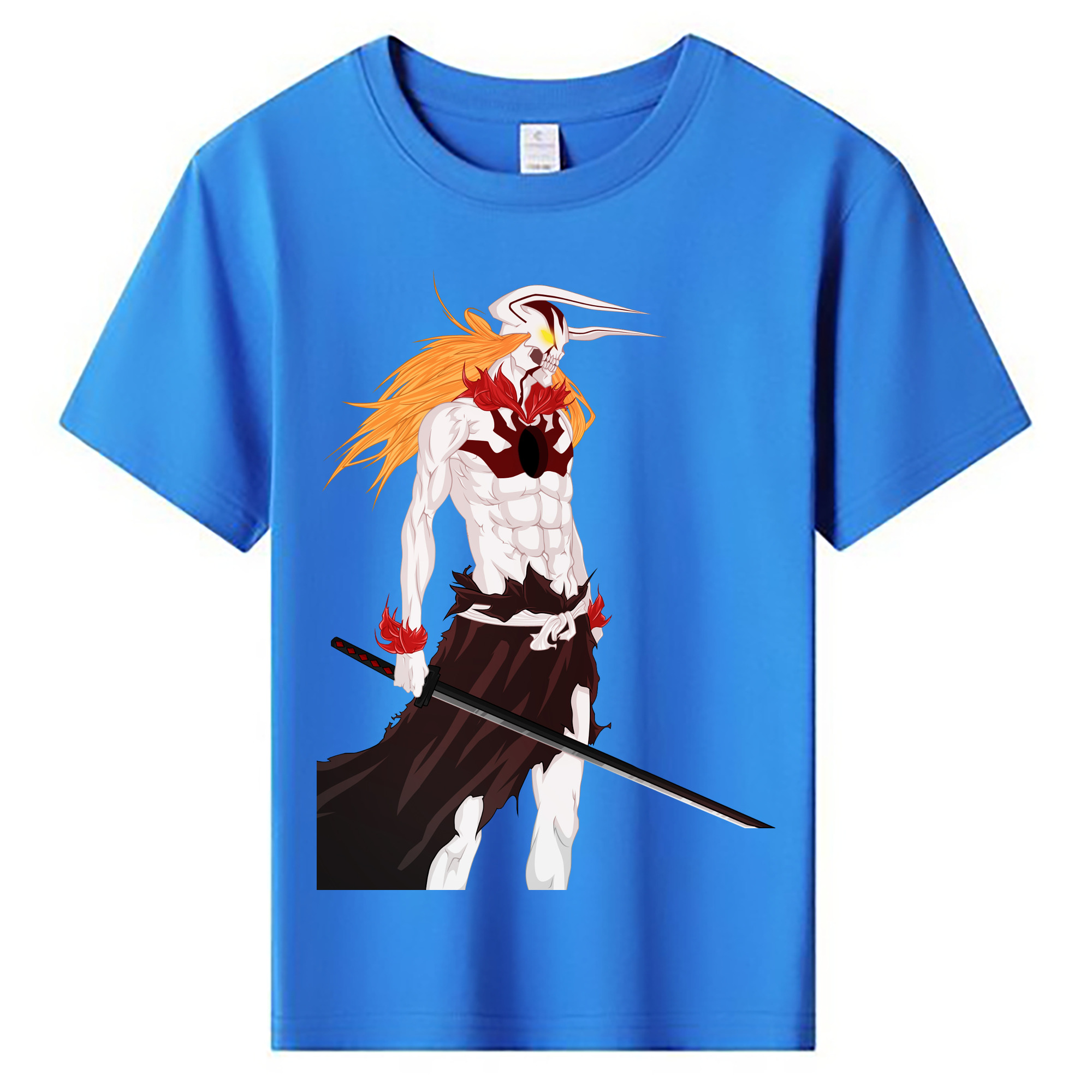 （画像用） ブリーチ 黒崎一護（くろさき いちご）BLEACH Kurosaki Ichigo 綿100％キッズTシャツ（フロントプリント）